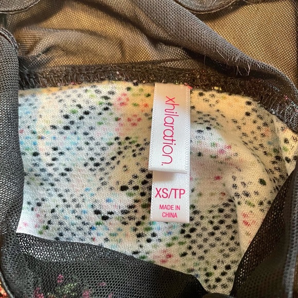 Xhilaration Black w/ Multi-Color Peplum Top -XS UC - Picture 4 of 4